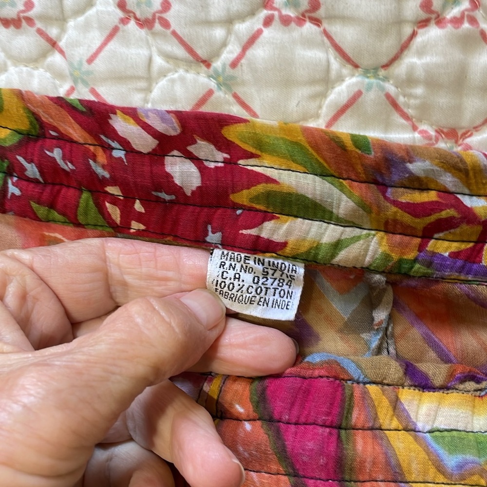 Patchwork tiered, bohemian floral cotton, full skirt - Picture 5 of 7